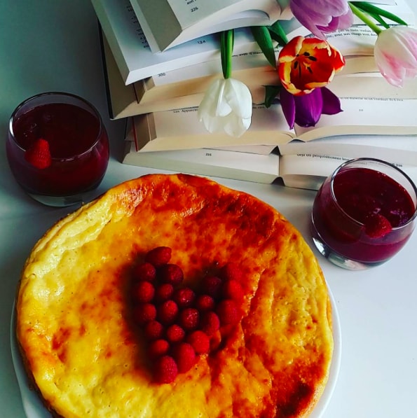 Cheese Cake au coulis de framboises